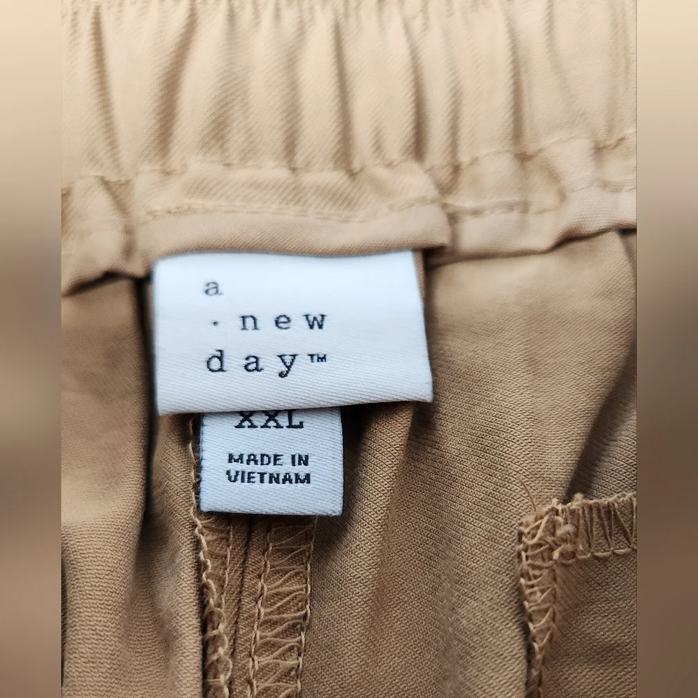 Women's High-Rise Ankle Cargo Pants - A New Day Tan XXL - Picture 8 of 14